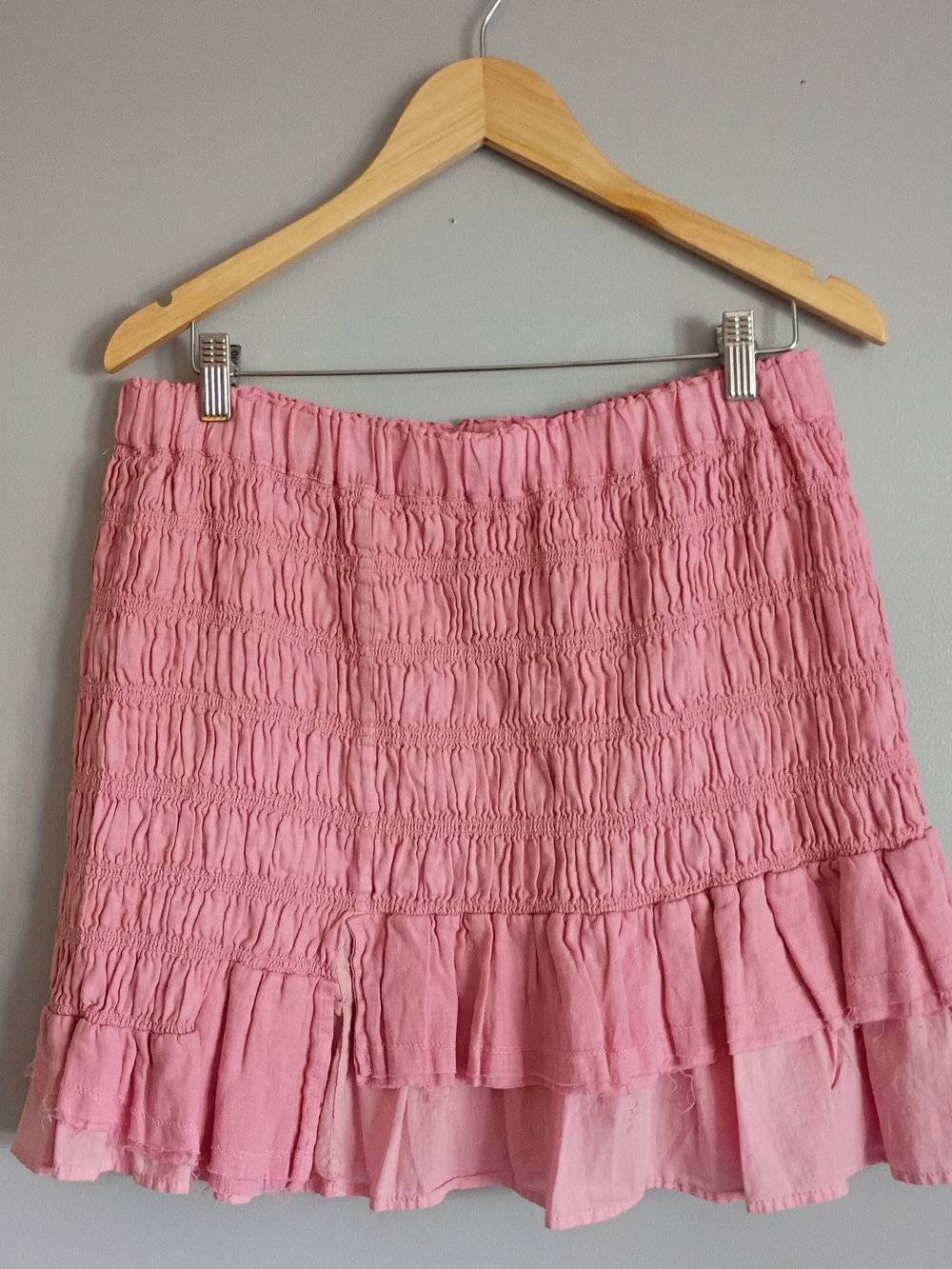 Anthropologie Re-Clectic Pink Ruffle Mini Skirt XL
